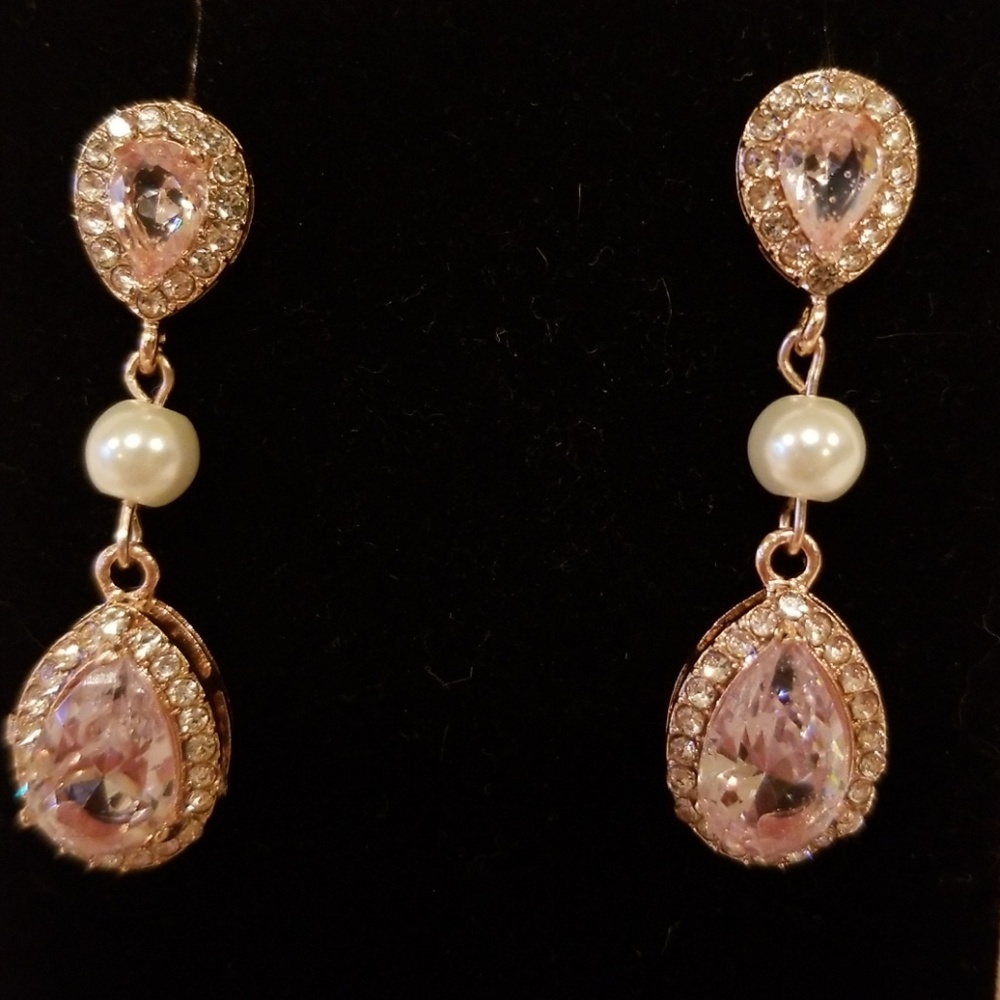 Rose Gold teardrop earring